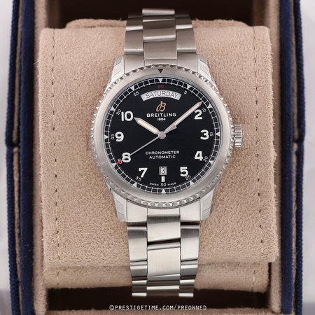 Pre-owned Breitling Aviator 8 Automatic Day Date 41mm a45330101b1a1