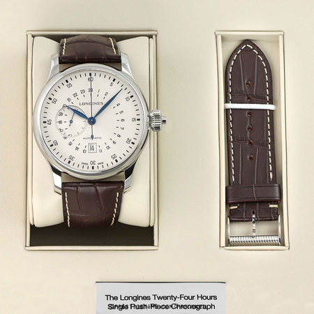 Pre-owned Longines Heritage Avigation Twenty-Four Hours Single Pusher Chronograph 47.5mm L2.797.4.73.2