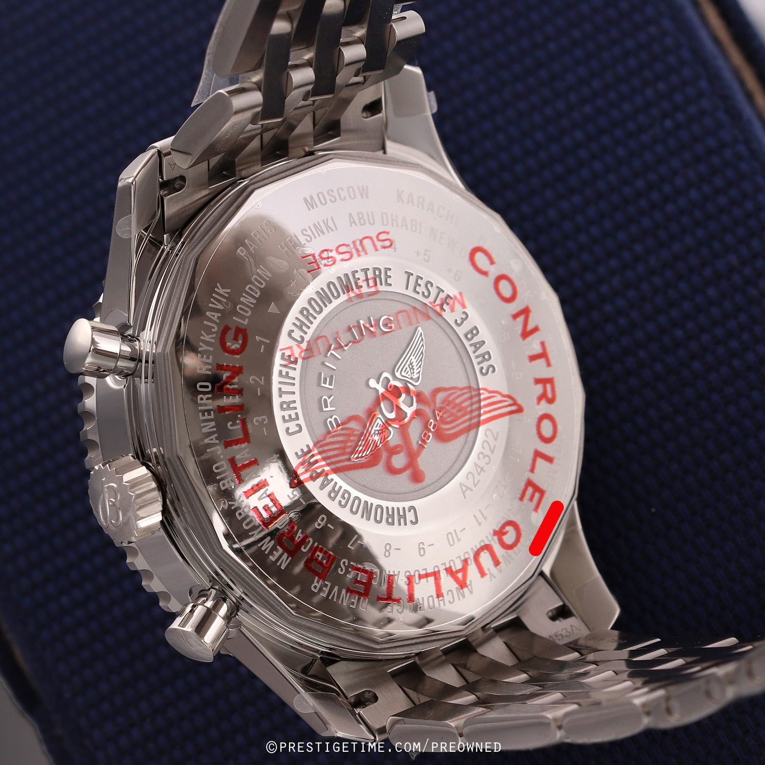 Pre-owned Breitling Navitimer Chronograph GMT 46 a24322121b2a1