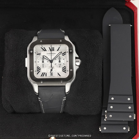 Pre-owned Cartier Santos De Cartier Chronograph XL wssa0017