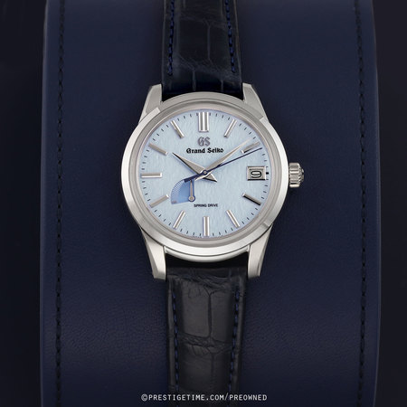 Pre-owned Grand Seiko Heritage Spring Drive 41mm Blue Snowflake sbga407