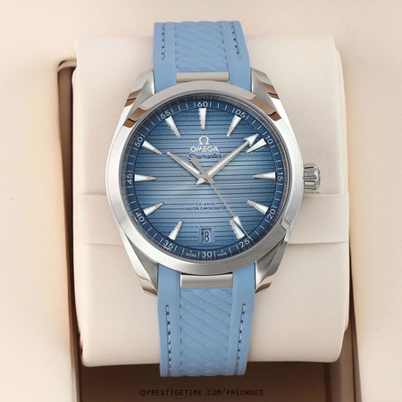 Pre-owned Omega Aqua Terra 150M SUMMER BLUE 41mm 220.12.41.21.03.008