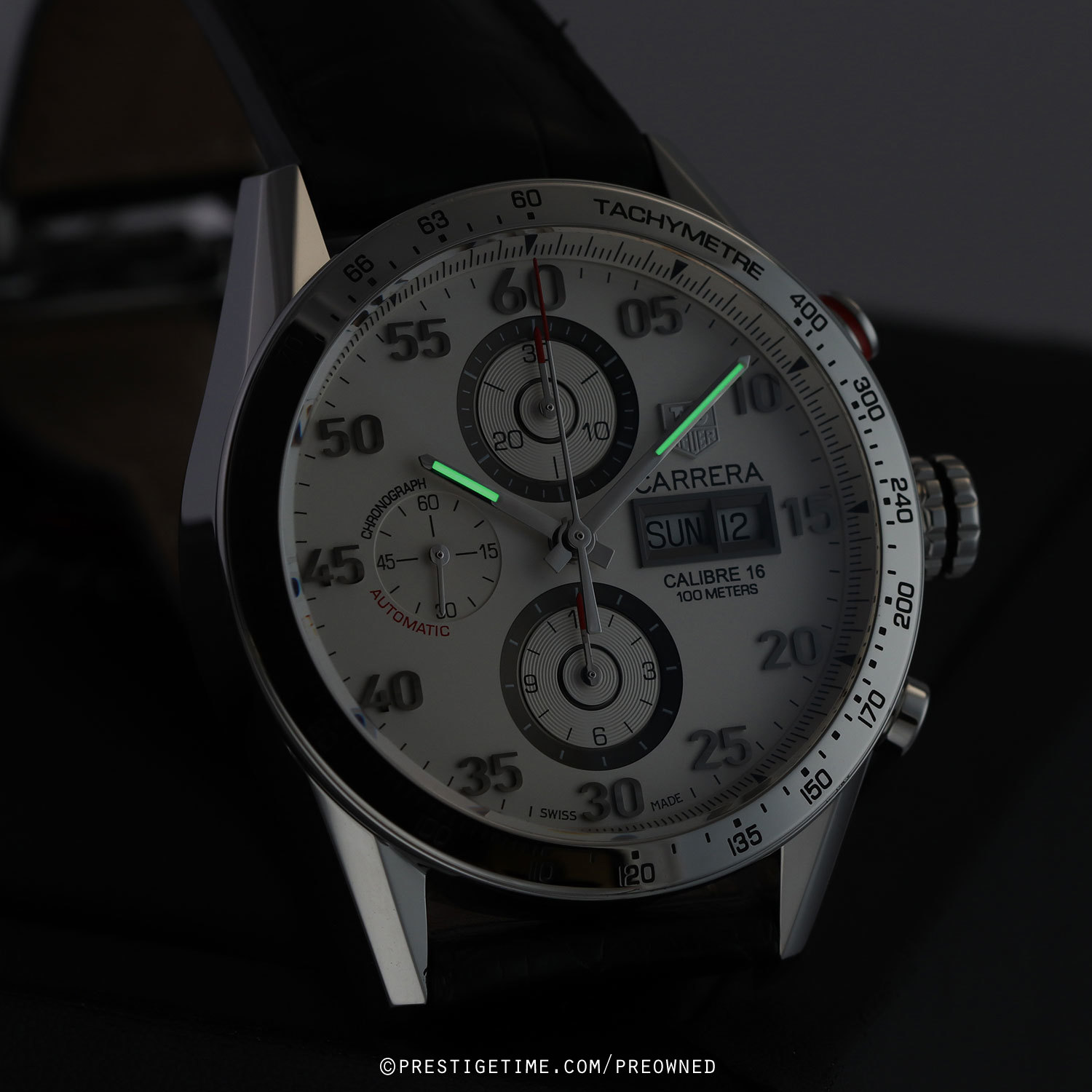 Pre-owned Tag Heuer Carrera Day Date Automatic Chronograph 43mm 