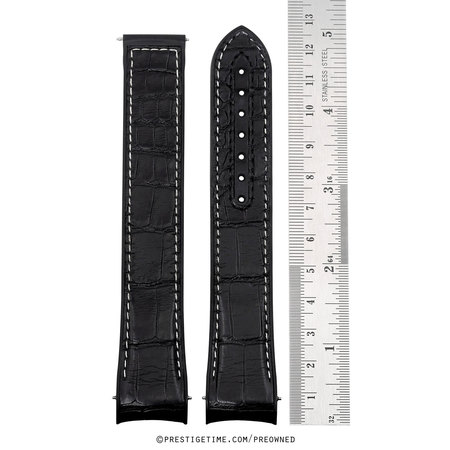 Omega  Black Alligator/Rubber Strap XL