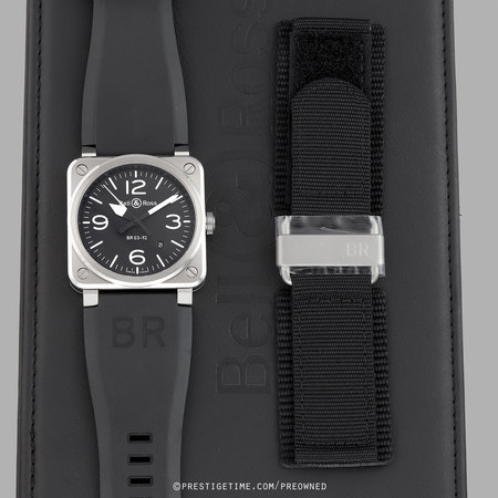 Pre-owned Bell & Ross BR03-92 Automatic 42mm BR0392-BLC-ST