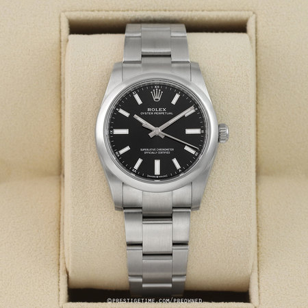 Pre-owned Rolex Oyster Perpetual 34mm 124200 Black