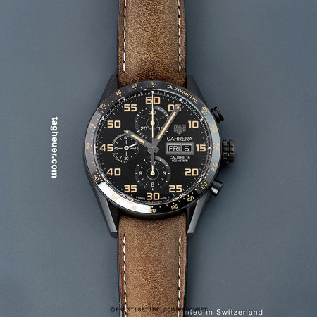 Pre-owned Tag Heuer Carrera Day Date Automatic Chronograph 43mm CV2A84.FC6394