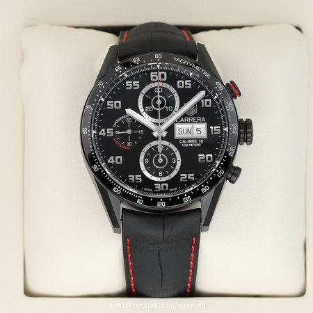 Pre-owned Tag Heuer Carrera Day Date Automatic Chronograph 43mm CV2A81.FC6237