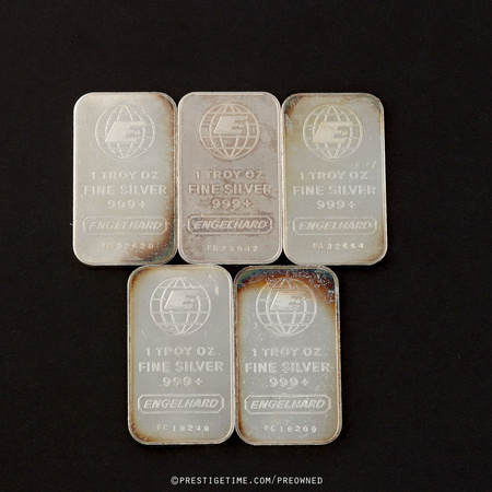 Bullion  5 x 1 Troy Oz Vintage Engelhard