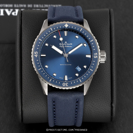 Pre-owned Blancpain Fifty Fathoms Bathyscaphe 43mm 5000-0240-o52a