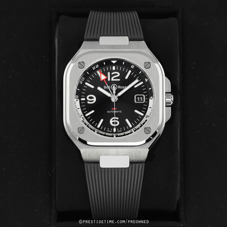 Pre-owned Bell & Ross BR-05 GMT 41mm BR05G-BL-ST/SRB