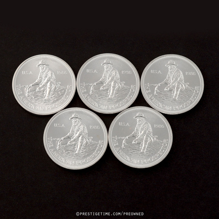 Bullion  5 x 1 Troy Oz 1986 Engelhard Prospector