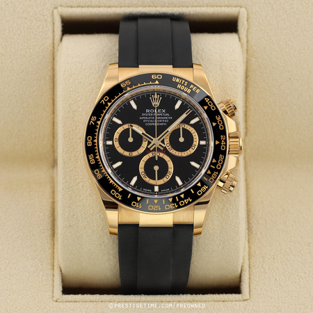 Pre-owned Rolex Cosmograph Daytona Yellow Gold 40mm 126518LN Black