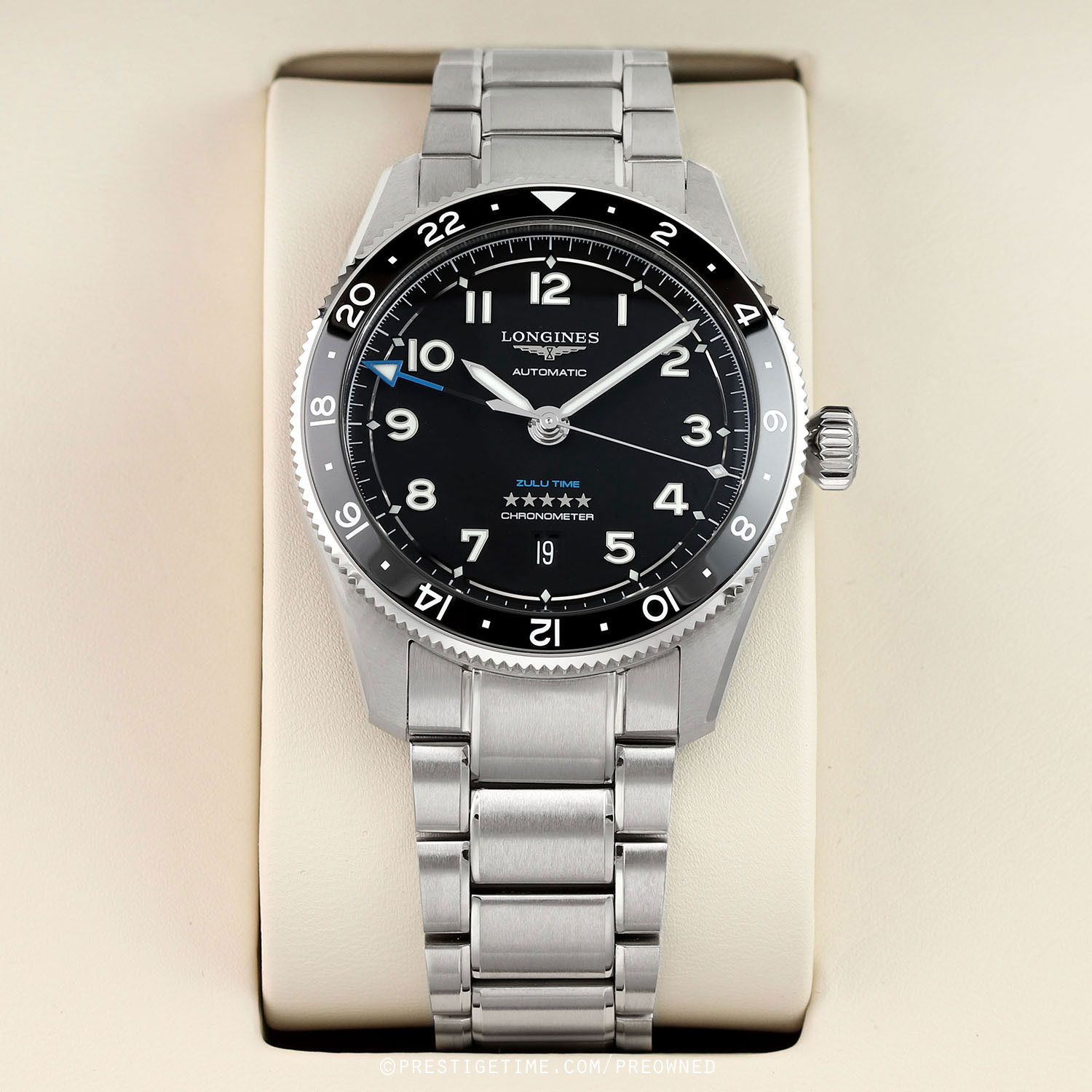 Pre-owned Longines Spirit Zulu Time 42mm L3.812.4.53.6
