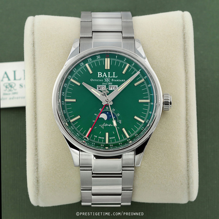 Pre-owned Ball Watch Engineer II Moon Calendar 40mm NM3016C-S1J-GR