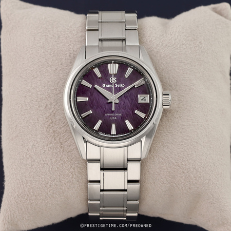 Pre-owned Grand Seiko Evolution 9 Spring Drive U.F.A. Violet Dawn 37mm SLGB005