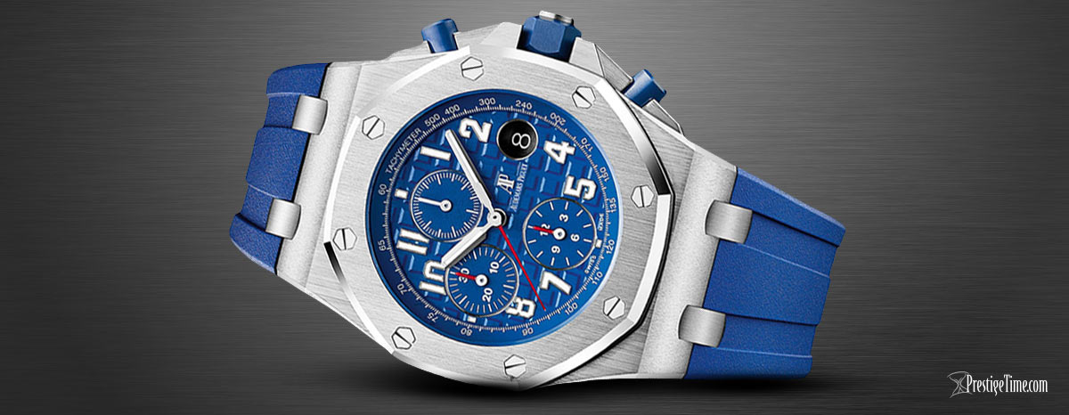 26470st.oo.a030ca AP Royal Oak Offshore Chronograph 42mm Blue Rubber Strap