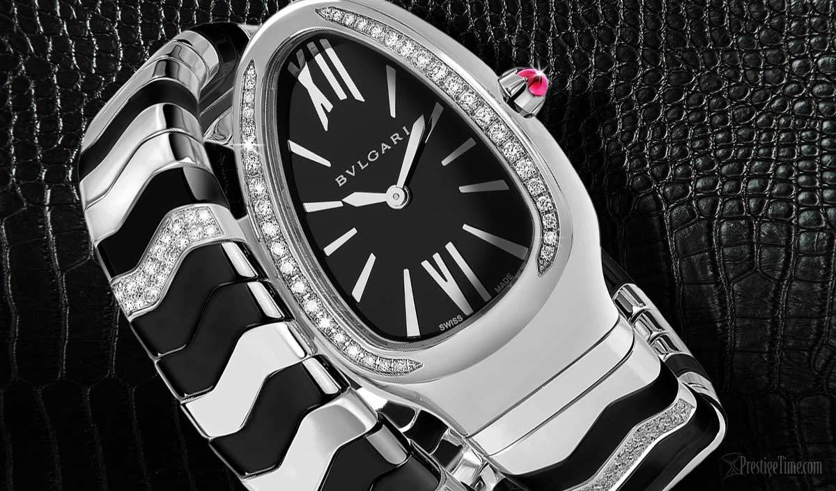 BVLGARI Serpenti Watch Black With Diamonds
