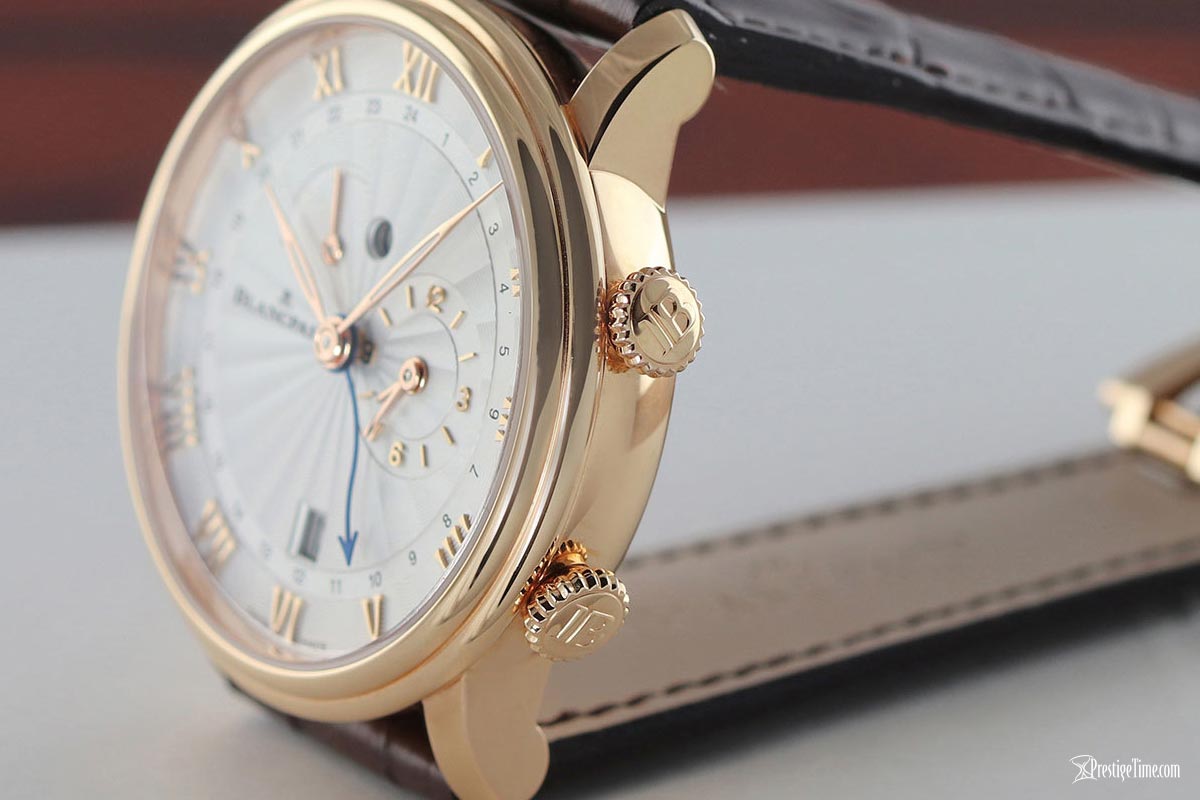 Blancpain Villeret Reveil GMT Review crown case lugs