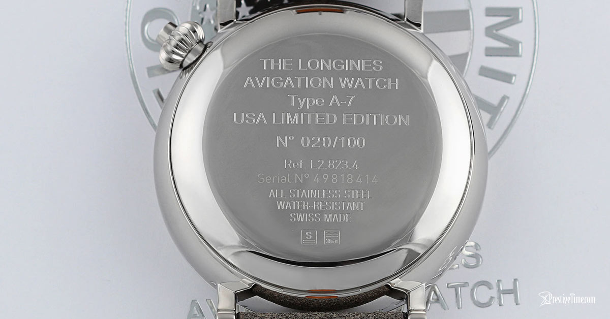Longines Avigation Watch Type A 7 USA case back
