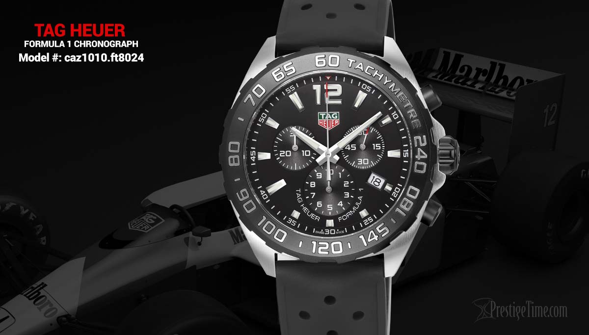 TAG F1 Chronograph Black Rubber Strap