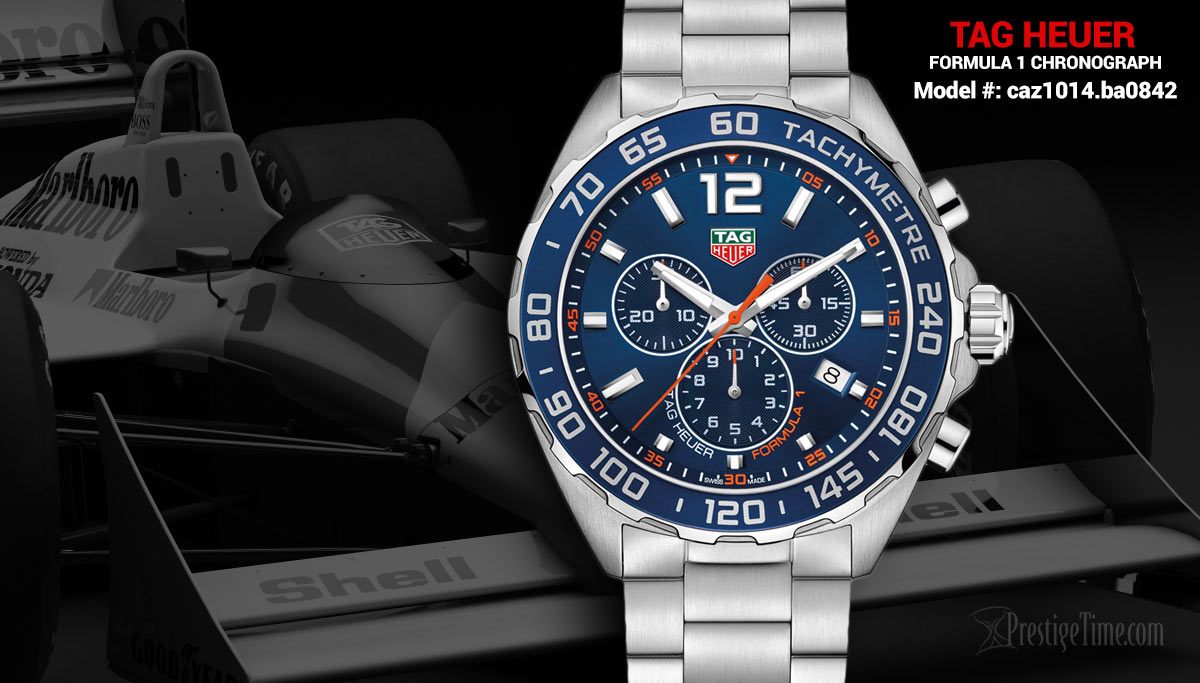 TAG F1 Chronograph Blue Dial Steel Bracelet