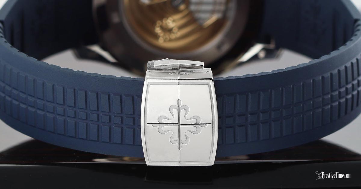 Patek Philippe Aquanaut Jumbo 20th Anniversary Edition 5168G 001 Clasp Closed